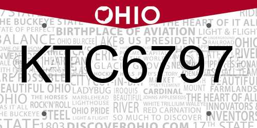 KTC6797 Ohio License Plate