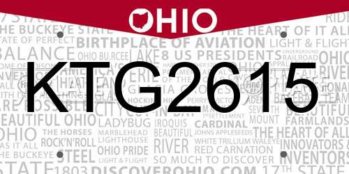 KTG2615 Ohio License Plate