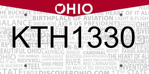 KTH1330 Ohio License Plate