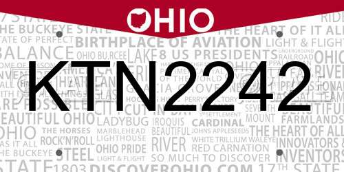 KTN2242 Ohio License Plate