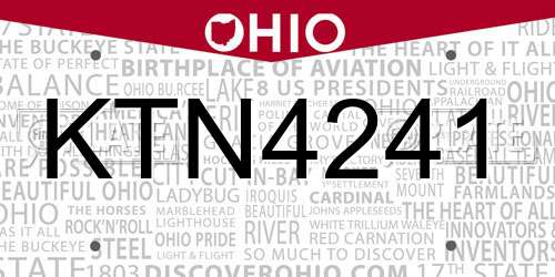 KTN4241 Ohio License Plate
