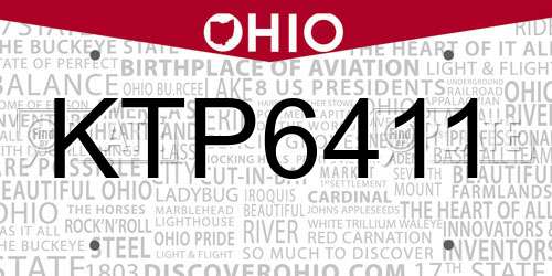 KTP6411 Ohio License Plate