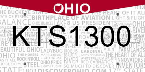 KTS1300 Ohio License Plate