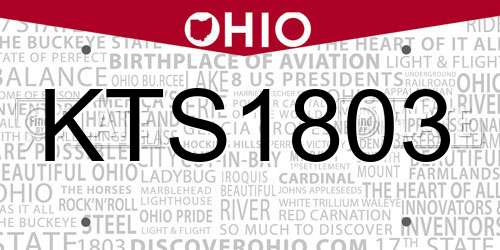 KTS1803 Ohio License Plate
