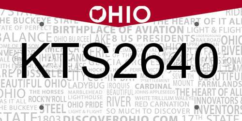 KTS2640 Ohio License Plate