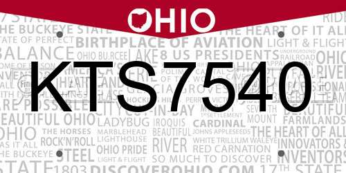 KTS7540 Ohio License Plate