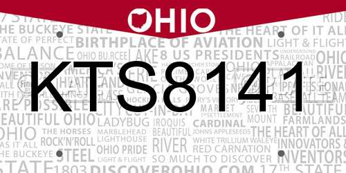 KTS8141 Ohio License Plate