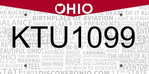 KTU1099 Ohio License Plate