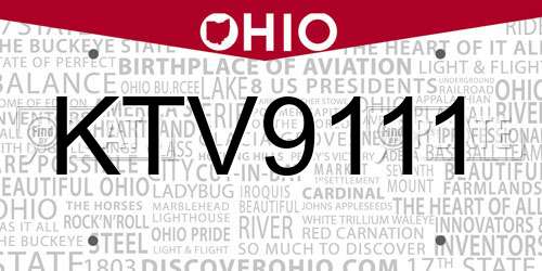 KTV9111 Ohio License Plate