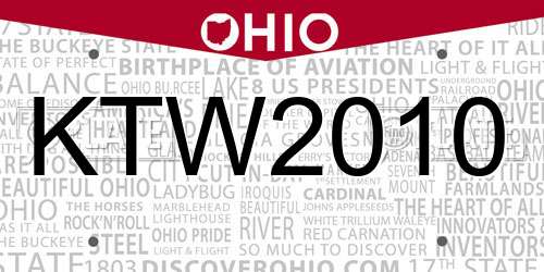 KTW2010 Ohio License Plate