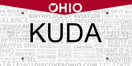 KUDA Ohio License Plate