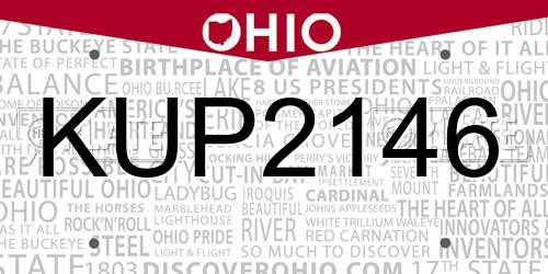 KUP2146 Ohio License Plate
