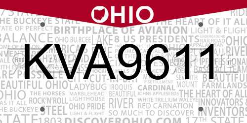 KVA9611 Ohio License Plate
