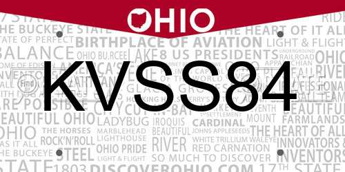 KVSS84 Ohio License Plate