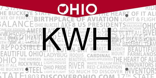 KWH Ohio License Plate
