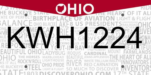 KWH1224 Ohio License Plate