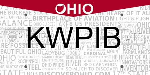 KWPIB Ohio License Plate