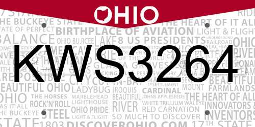 KWS3264 Ohio License Plate