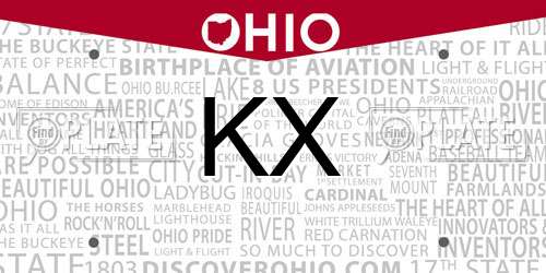 KX Ohio License Plate