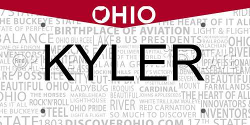 KYLER Ohio License Plate