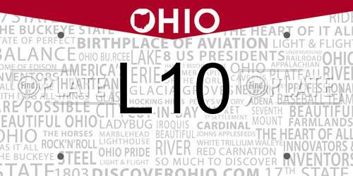 L10 Ohio License Plate