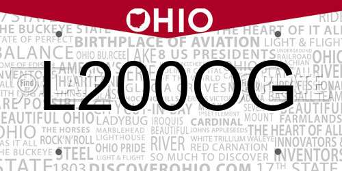 L200OG Ohio License Plate