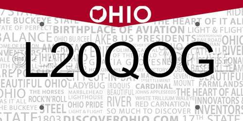 L20QOG Ohio License Plate