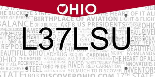 L37LSU Ohio License Plate