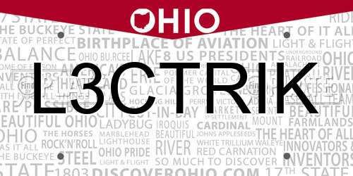 L3CTRIK Ohio License Plate