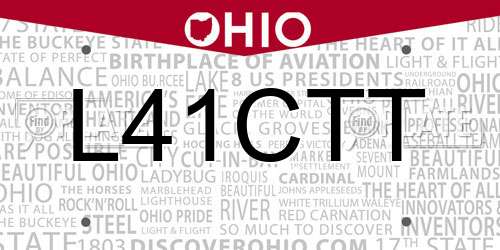 L41CTT Ohio License Plate