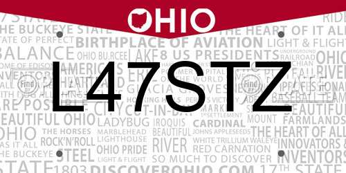 L47STZ Ohio License Plate