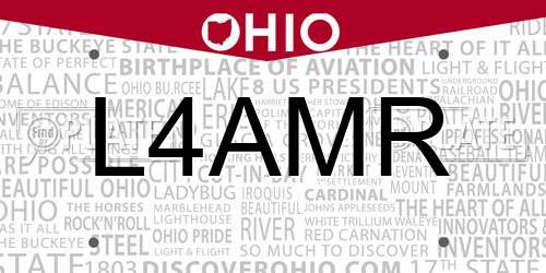 L4AMR Ohio License Plate