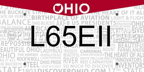 L65EII Ohio License Plate