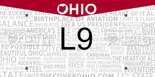 L9 Ohio License Plate