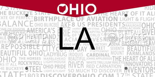 LA Ohio License Plate