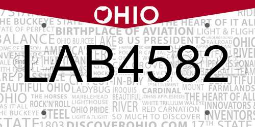 LAB4582 Ohio License Plate