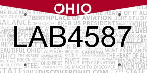 LAB4587 Ohio License Plate