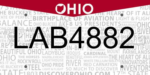 LAB4882 Ohio License Plate