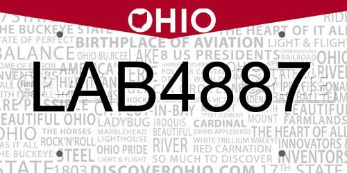 LAB4887 Ohio License Plate