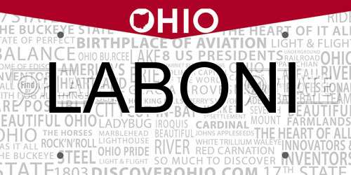 LABONI Ohio License Plate