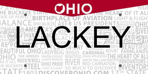 LACKEY Ohio License Plate