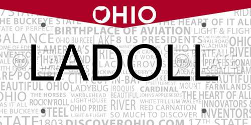 LADOLL Ohio License Plate