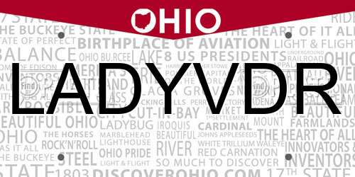 LADYVDR Ohio License Plate
