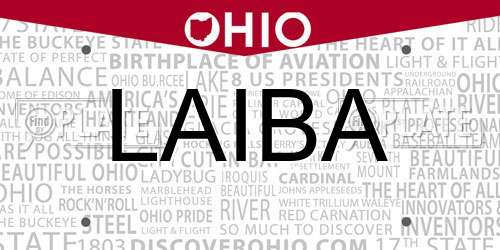 LAIBA Ohio License Plate