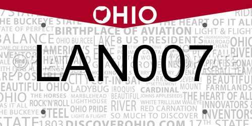 LAN007 Ohio License Plate