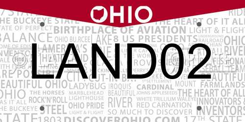 LAND02 Ohio License Plate