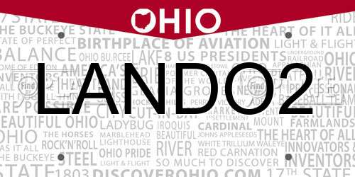 LANDO2 Ohio License Plate