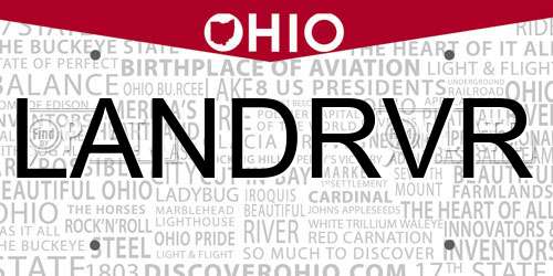 LANDRVR Ohio License Plate