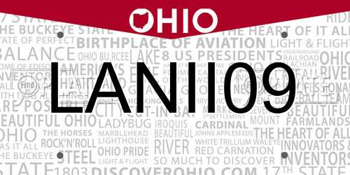 LANII09 Ohio License Plate