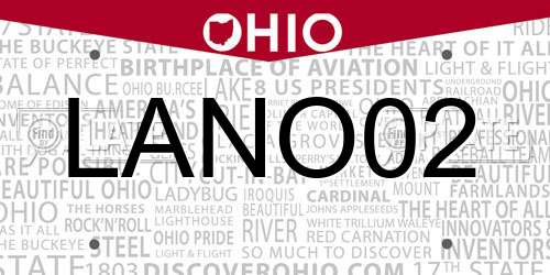 LANO02 Ohio License Plate